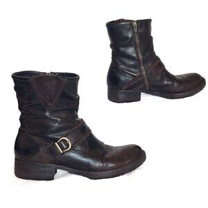 Born Virgo Brown Leather Ankle Boots Size 8
